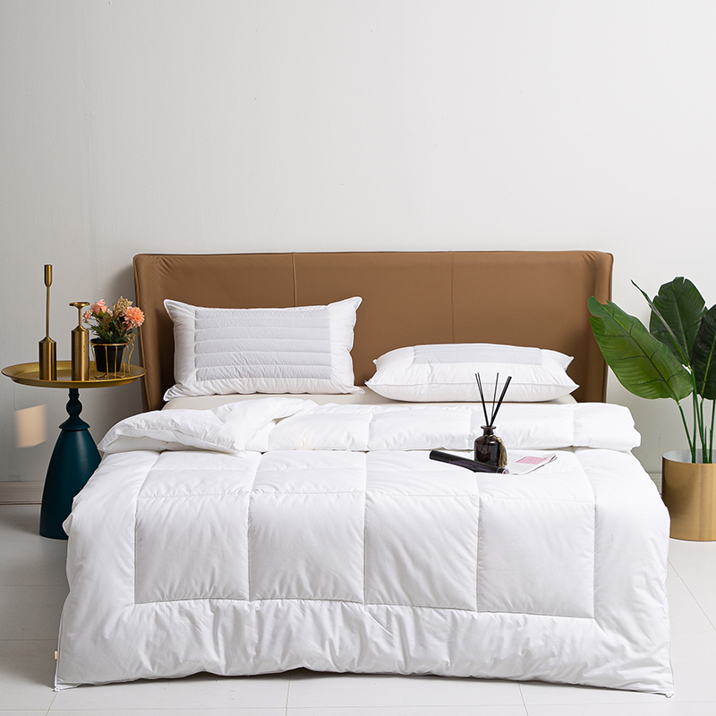 100% Cotton 300gms Chăn lông vũ Bộ chăn bông mùa hè Sản xuất bộ chăn bông màu trắng