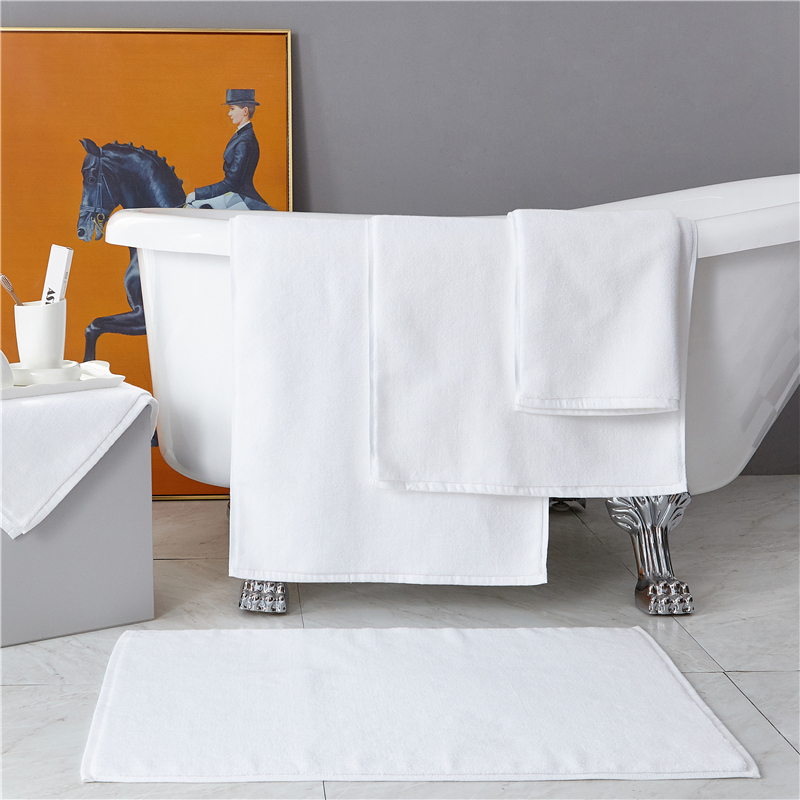Thảm tắm 100% cotton trắng trơn 32S Thảm tắm 100% cotton trắng trơn 32S