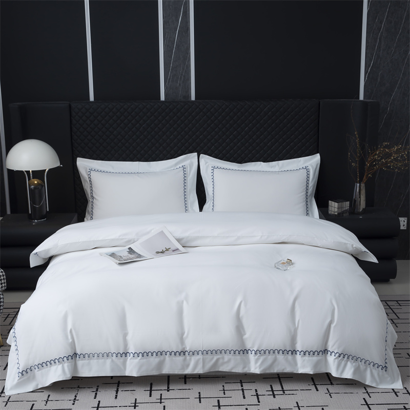 Thiết kế thêu hoa văn mới Bộ chăn ga gối đệm cotton Sateen 500TC