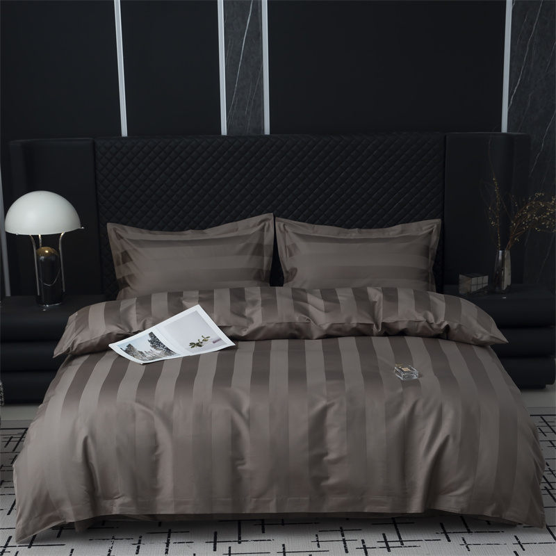 Bộ chăn ga gối đệm Sateen cotton sọc 7cm 750TC