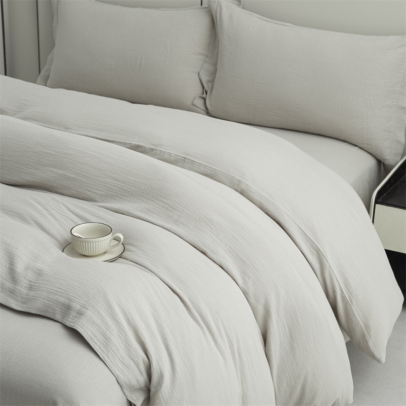 Bộ chăn ga gối đệm hai lớp gạc 100% vải cotton siêu mềm Bộ chăn ga gối đệm hai lớp gạc 100% vải cotton siêu mềm